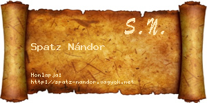 Spatz Nándor névjegykártya