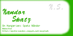 nandor spatz business card